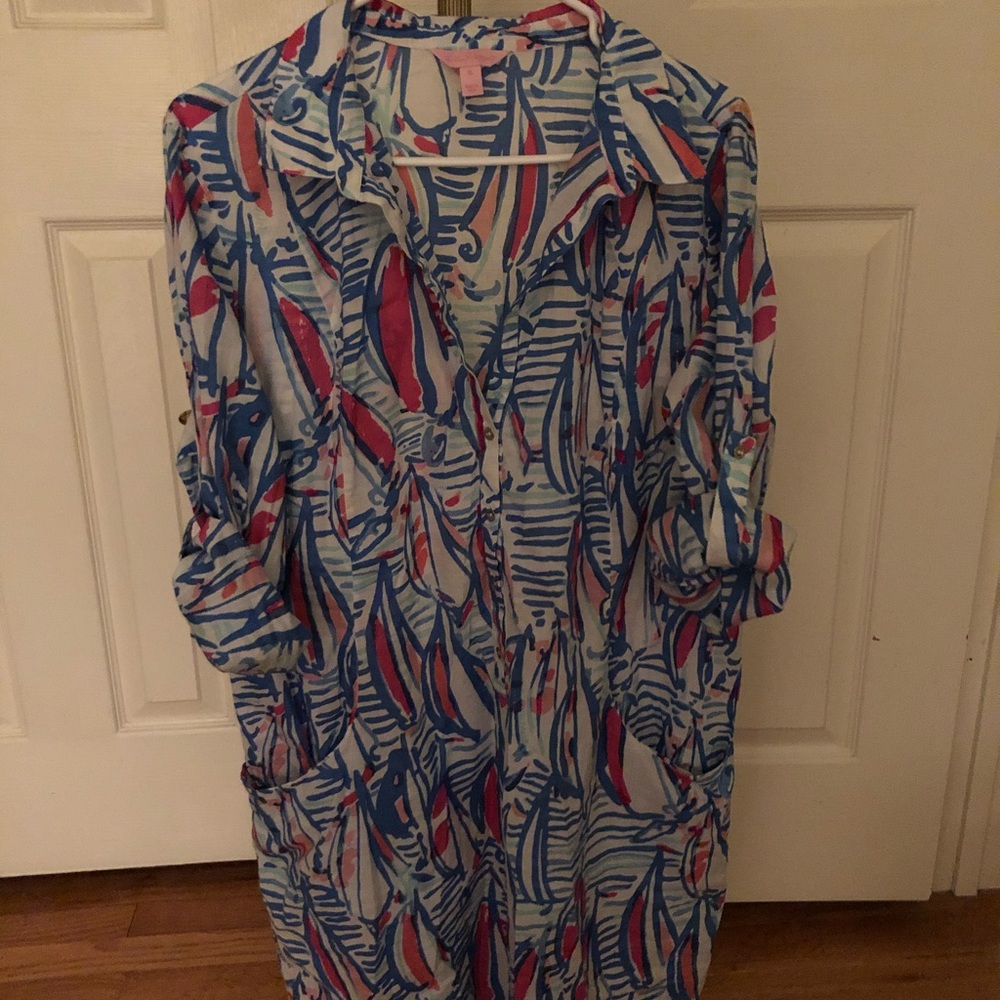 Lily Pulitzer Red,Right,Return Tunic Uec Size Xl - image 3